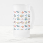 Onder het Zee nautische vissenpatroon Matglas Bierpul (Voorkant rechts)