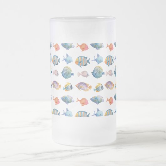 Onder het Zee nautische vissenpatroon Matglas Bierpul (Center)