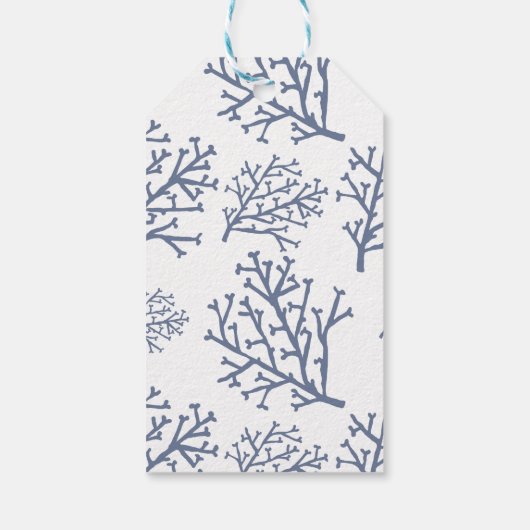 Onder het Zee Navy Seahorse & Corals Nautical Cadeaulabel (Achterkant)