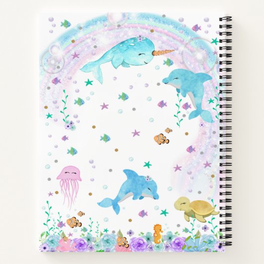 Onder het Zee Notitieboek - Dolfijn, Narwhal (Achterkant)