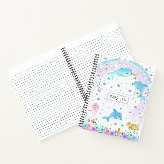 Onder het Zee Notitieboek - Dolfijn, Narwhal (Binnen)