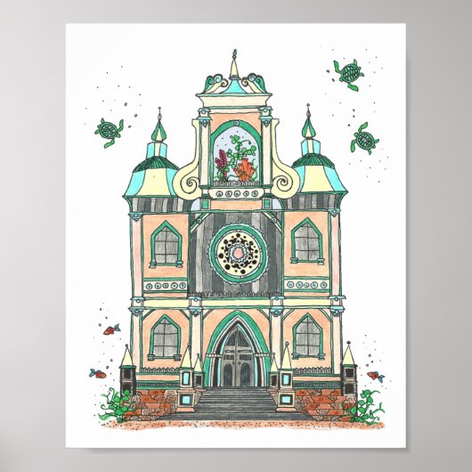 Onder het Zee Nursery Art Poster (Voorkant)