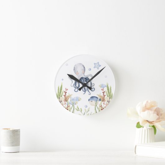 Onder het Zee Nursery Decor, Octopus Ronde Klok (Huis)
