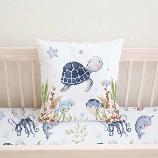Onder het Zee Nursery Decor, Schildpad Kussen