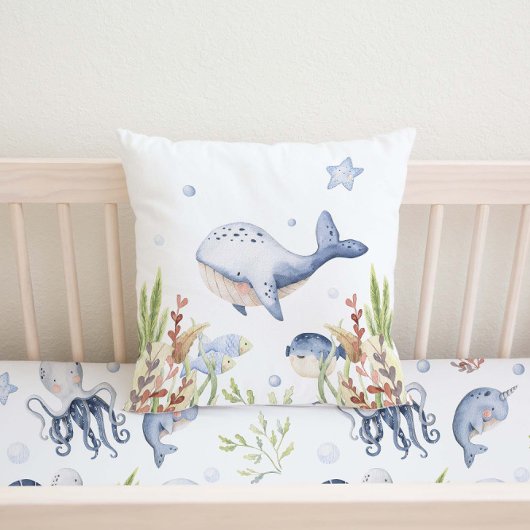 Onder het Zee Nursery Decor, Whale Kussen