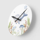 Onder het Zee Nursery Decor, Whale Ronde Klok (Hoek)
