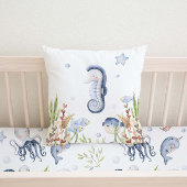 Onder het zee Nursery Decor, Zee Horse Kussen