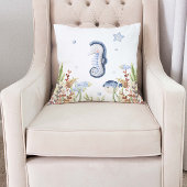 Onder het zee Nursery Decor, Zee Horse Kussen