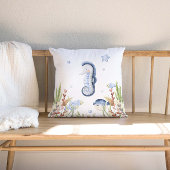 Onder het zee Nursery Decor, Zee Horse Kussen