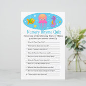 Onder het zee Nursery Rhyme Quiz baby shower game (Staand voorkant)