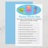 Onder het zee Nursery Rhyme Quiz baby shower game (Voorkant / Achterkant)