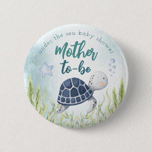 Onder het Zee Oceaan Baby shower Moeder Button