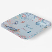 Onder het Zee oceaan schepselen kinderen verjaarda Papieren Bordje (Gebogen)