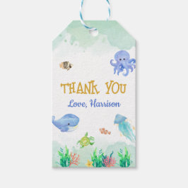 Onder het Zee oceaan Verjaardagsfeestgunst Cadeaulabel