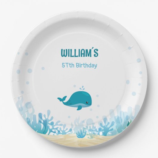 Onder het Zee, oceaandieren, onder het Zee Papieren Bordje (Voorkant)