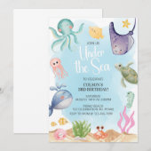 Onder het Zee, oceaandieren, Zee wezens Kaart (Voorkant / Achterkant)