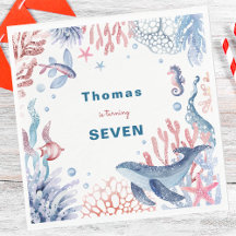 Onder het Zee oceaanwezens verjaardag kinderen