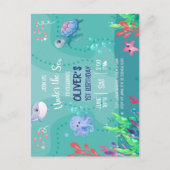 Onder het Zee Ocean 1st Baby Boy Verjaardag Briefkaart (Voorkant)