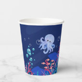 Onder het Zee Ocean 1st Baby Boy Verjaardag Papieren Bekers (Achterkant)