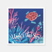 Onder het Zee Ocean 1st Baby Boy Verjaardag Servet (Voorkant)