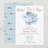 Onder het Zee Ocean Ahoy Het is een Boy Baby showe Kaart (Voorkant / Achterkant)