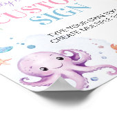 Onder het Zee Ocean Animal Party Custom Table Sign Poster (Hoek)