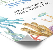 Onder het Zee Ocean Animal Party Custom Table Sign Poster (Hoek)
