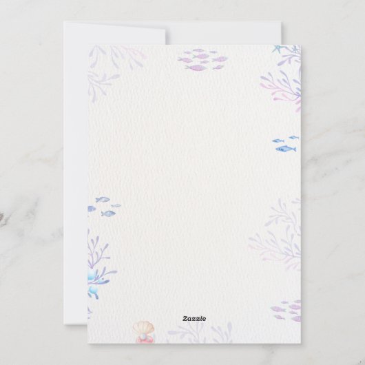 Onder het Zee Ocean Animals 1st Birthday Invitatio Feestdagenkaart (Achterkant)