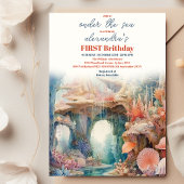 Onder het Zee Ocean Animals 1st Birthday Kaart
