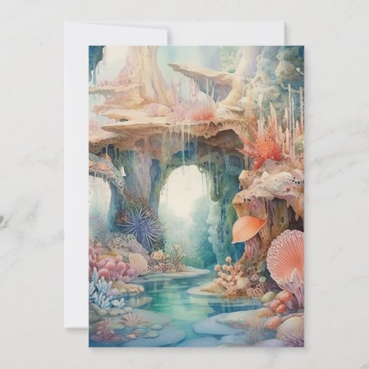 Onder het Zee Ocean Animals 1st Birthday Kaart (Achterkant)