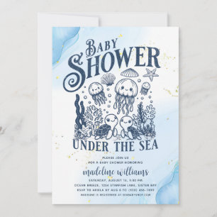 Onder het Zee Ocean Animals Baby shower Kaart