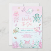 Onder het Zee Ocean Animals Baby shower Kaart (Voorkant)