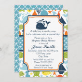 Onder het Zee, Ocean Animals Baby shower Kaart (Voorkant / Achterkant)