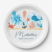 Onder het Zee Ocean Animals Baby shower Papieren Bordje (Voorkant)