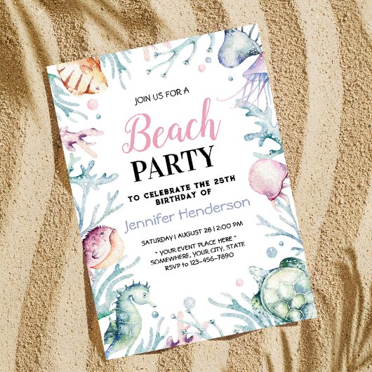 Onder het Zee Ocean Animals Birthday Kaart