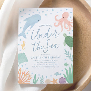 Onder het Zee Ocean Animals Birthday Kaart