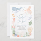 Onder het Zee Ocean Animals Birthday Kaart (Voorkant)