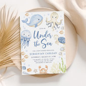 Onder het Zee Ocean Animals Boy Baby shower Kaart