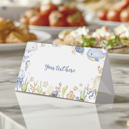 Onder het Zee Ocean Animals Boy Birthday Food Tent Plaatskaartje