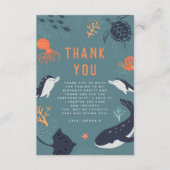 Onder het Zee Ocean Animals Boy Birthday Party Bedankkaart (Voorkant)