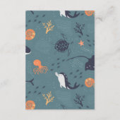 Onder het Zee Ocean Animals Boy Birthday Party Bedankkaart (Achterkant)