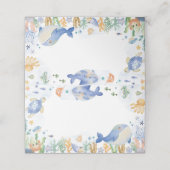Onder het Zee Ocean Animals Boy Food Place Card Plaatskaartje (Buitenkant ongevouwen)
