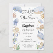 Onder het Zee Ocean Animals Boys 2e Verjaardag Kaart (Voorkant)