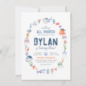 Onder het Zee Ocean Animals Boys Pirate Birthday Kaart (Voorkant)