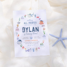 Onder het Zee Ocean Animals Boys Pirate Birthday