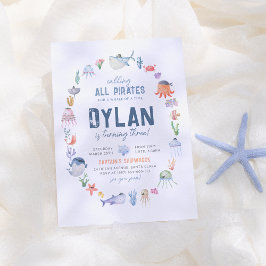 Onder het Zee Ocean Animals Boys Pirate Birthday Kaart