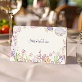 Onder het Zee Ocean Animals Girl Party Food Tent Plaatskaartje