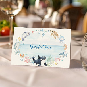 Onder het Zee Ocean Animals Kids Birthday Food Plaatskaartje
