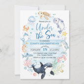 Onder het Zee Ocean Animals Kids Birthday Kaart (Voorkant)