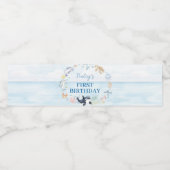 Onder het Zee Ocean Animals Kids Birthday Waterfles Etiket (Enkel label)